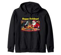 Happy Holidays Père Noël Dracula Thanksgiving Dinner Sweat à Capuche