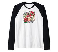 Happy Holidays Vintage Toy Nostalgie Collage Manche Raglan
