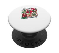 Happy Holidays Vintage Toy Nostalgie Collage PopSockets PopGrip Adhésif