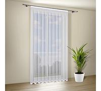 Happy Home Voilage Milena Rideau Transparent en Blanc - L x H: 450 x 180 cm