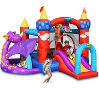 HAPPY HOP Château - Aire de jeux gonflable Dragon