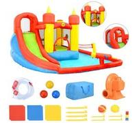 Happy Hop Château Gonflable avec Toboggan et Piscine PVC Enfants Pataugeoire