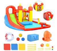 Happy Hop Château Gonflable avec Toboggan et Piscine PVC Enfants Pataugeoire