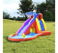 Happy Hop Toboggan à Eau Gonflable avec Piscine Jouet pour Enfant Jouet Aquatique Park de Jeu Terrasse Jardin Plage Extérieur 450x320x240 cm PVC Multicolore G