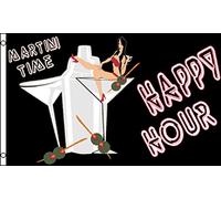 Happy Hour Drapeaux Décoratifs D'Extérieur 90X150Cm Décoratif Drapeau De Festival Durable Bannière De Décoration Extérieure Pour Clubs Maison Ferme