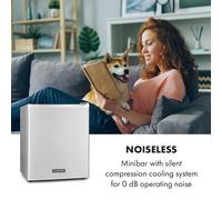 Klarstein Happy Hour 25 Mini bar 25 L 5-15°C CEE G silencieux 0 dB éclairage LED argent argent G