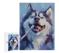 Happy Husky with Toothbrush Puzzle 500 Pièces Educa Jouet en Bois Cadeau Unique Décoration Intérieure Jeu Éducatif Challenge Toy Adultes Et Enfants À Partir De 14 Ans 500 PCS