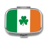 Happy Irish Holidays Pilulier carré portable avec 2 compartiments, pilulier de vitamines pour poche, sac à main et voyage