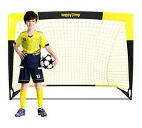 Happy Jump Pliable Cage de Foot But de Foot Enfant Exterieur pour Enfant Jardin Entrainement Football Cadeau x1, (4'x3', Noir + Jaune)