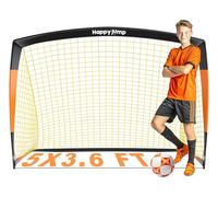 Happy Jump But De Football 3x2.2FT, 4x3FT, 5x3.6FT, 7x5FT Pop-Up Entraînement De Football pour Arrière-Cour (5x3.6 FT- Noir Orange)-1 PC