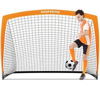 Happy Jump But de Football Pop-Up Pliable - 152 x 110 cm, 1 But, Orange | Structure Résistante en Fibre de Verre | Idéal pour Le Jardin et Le Parc