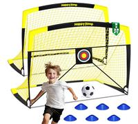 Happy Jump Buts de Football - Filet Pop-Up Extérieur avec Cibles, Ballon, Pompe, Cônes - 5x3.6 FT by Pro