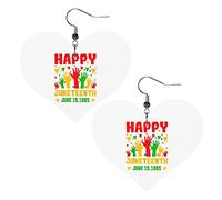 Happy Juneteenth Day Freedom 1865 boucles d'oreilles en cuir pour femmes balancent boucle d'oreille goutte coeur pendentif avec crochet cadeaux pour fille adulte