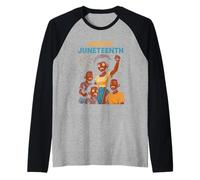 Happy Juneteenth Retro Femmes Afro-Américaines Noir Histoire Manche Raglan