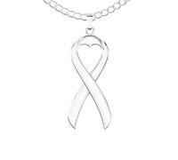 Happy Kisses Collier de sensibilisation au cancer - Pendentif ruban « Together We are Tougher Than Cancer » - Cadeau pour femme, 45,7 cm, métal, sans pierre précieuse