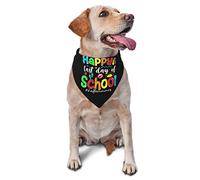 Happy Last Day of School Hello Summer Spring Dog Bandanas Boy Bulk Puppy Foulard Réglable Doux Triangle Bavoirs Accessoires pour Petits Moyens Grands Chiens Chats Blanc