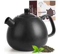 Happy Lemuro Grande théière avec infuseur - 1,4 l - Théière en céramique - Théière moderne avec infuseur pour thé en vrac, robuste et sans arômes (anthracite)