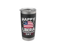 Happy Liberia Independence Day | Drapeau Libérien vieilli Gobelet isotherme en acier inoxydable double paroi