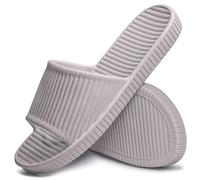 Happy Lily Chaussons antidérapants en mousse Pour homme ou femme - Sandales de douche, de piscine, pour la maison - Gris - gris,