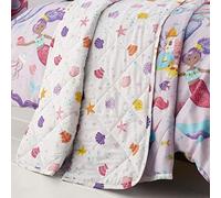 Happy Linen Company Couvre-lit matelassé réversible avec sirènes magiques pour filles Lilas Violet