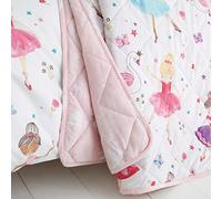 Happy Linen Company Couvre-lit réversible - Enfant - Motif Danseuses étoiles - Rose - Couvre-lit