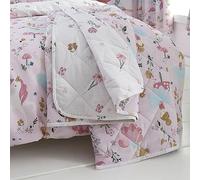 Happy Linen Company Filles Garçons Enfants Forêt Enchantée Licorne Rose 150 x 200 cm Couverture matelassée réversible