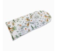 Happy Linen Company Sac de couchage réversible pour filles et garçons Motif animaux de la jungle Ivoire 155 x 65 cm
