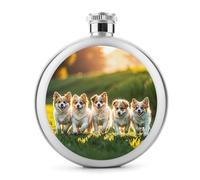 Happy Little Dog Flasques à whisky en acier inoxydable étanche pour alcool, camping, voyage, cadeaux - 140 ml