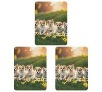 Happy Little Dog Lot de 3 désodorisants carrés à suspendre pour voiture, maison, bureau, style gris