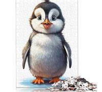 'Happy Little Penguin Puzzle 1000 Pieces Cadeau Unique Jeu Éducatif Challenge Toy À De Qualité Supérieure Peinture Art pour Adultes Et Enfants À Partir De 14 Ans 1000pcs (75x50cm)