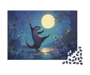 Happy Loutres Dance Under The Full Moon || Puzzles Amusants en Famille 70x50cm/1000pcs Adultes