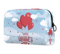 Happy Love Trousse de maquillage pour femme, trousse de toilette de voyage, grande pochette de maquillage pratique avec fermeture éclair, multicolore, 18.5x7.5x13cm/7.3x3x5.1in, Trousse de toilette