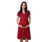 Happy Mama.Maternité d'allaitement Femme Robe Manche Courte Couche Double.598p (Cramoisi, 38, M)