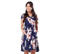 Happy Mama.Maternité d'allaitement Femme Robe Manche Courte Couche Double.598p (Style 10, 42, XL)