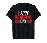 Happy Memorial Day Drapeau des États-Unis des Forces armées patriotiques américaines T-Shirt Graphique avec Valeur, Homme, Noir, S