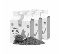 HAPPY MEOW Litière de tofu pour chats (18 L/7,5 kg) - Biodégradable et agglomérant instantané, faible en poussière, contrôle des odeurs durable, ultra absorbante, jetable dans les toilettes (charbon