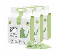 HAPPY MEOW Litière de tofu pour chats (18 L/7,5 kg) - Naturel et biodégradable - Agglomérant instantané, faible en poussière, contrôle des odeurs durable, ultra absorbant, jetable dans les toilettes
