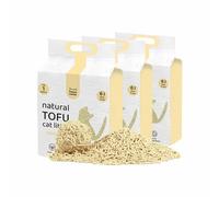 HAPPY MEOW Litière de tofu pour chats (18 L/7,5 kg) - Naturel et biodégradable - Agglomérant instantané, faible en poussière, contrôle des odeurs durable, ultra absorbant, jetable dans les toilettes