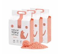 Happy Meow Litière de Tofu pour Chats (18L/7,5 kg) Naturel et biodégradable - Agglomérant instantané, Faible en poussière, contrôle des odeurs, Ultra Absorbant, jetable dans Les Toilettes - Pêche