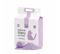 Happy Meow Litière de Tofu pour Chats (6L/2,5 kg) Naturel et biodégradable - Agglomérant instantané, Faible en poussière, contrôle des odeurs, Ultra Absorbant, jetable dans Les Toilettes - Lavande
