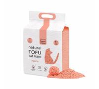 Happy Meow Litière de Tofu pour Chats (6L/2,5 kg) Naturel et biodégradable - Agglomérant instantané, Faible en poussière, contrôle des odeurs, Ultra Absorbant, jetable dans Les Toilettes - Pêche