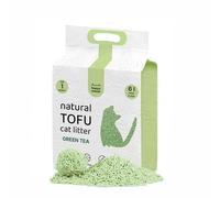 Happy Meow Litière de Tofu pour Chats (6L/2,5 kg) Naturel et biodégradable - Agglomérant instantané, Faible en poussière, contrôle des odeurs, Ultra Absorbant, jetable dans Les Toilettes - Thé Vert