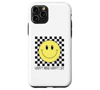 Happy Mind Happy Life 70s Visage Souriant à Carreaux Coque pour iPhone 11 Pro