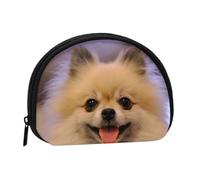 Happy Mini porte-monnaie à fermeture éclair en forme de chien à poils courts, petit organisateur de voyage avec impression intégrale, tissu polyester durable, pochette compacte pour pièces de monnaie