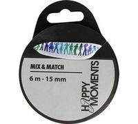 Happy Moments Ruban de satin avec impression 15 mm x 6 m bleu clair Violet G