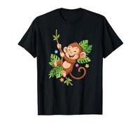 Happy Monkey Jungle Safari Cartoon Kids T-Shirt
