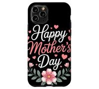 Happy Mother's Day Floral Cœurs Couronne Fleurie Maman Coque pour iPhone 11 Pro
