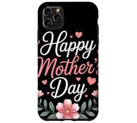 Happy Mother's Day Floral Cœurs Couronne Fleurie Maman Coque pour iPhone 11 Pro Max