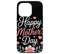 Happy Mother's Day Floral Cœurs Couronne Fleurie Maman Coque pour iPhone 13 Pro
