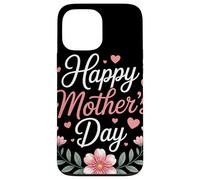 Happy Mother's Day Floral Cœurs Couronne Fleurie Maman Coque pour iPhone 13 Pro Max